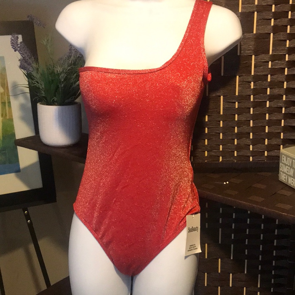 Women’s One Piece Swimsuit SeaBeauty Sz Small Red